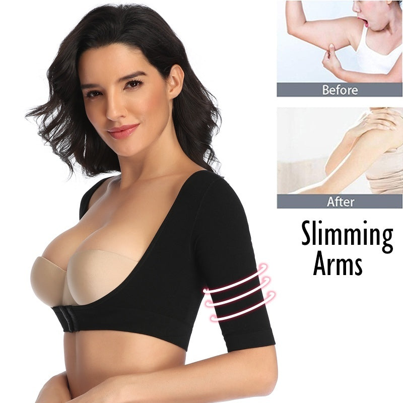 Slimming Seamless Bra Top Lightweight Push-Up Shapewear with Back Smoothing & Side Contro Upper Arm Shaper