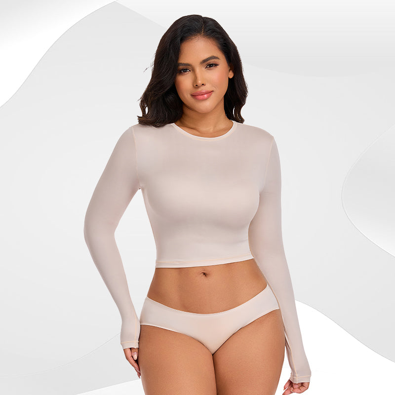 Long-sleeved Round Neck T-shirt Women's Slim-fit Stylish Top Suitable for Both Inner and Outer Wear