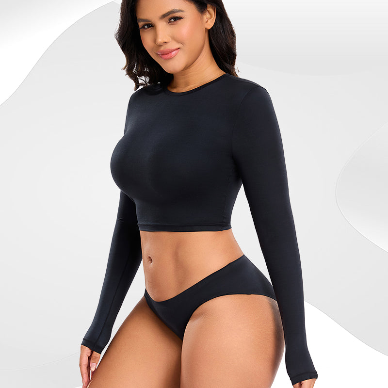 Long-sleeved Round Neck T-shirt Women's Slim-fit Stylish Top Suitable for Both Inner and Outer Wear