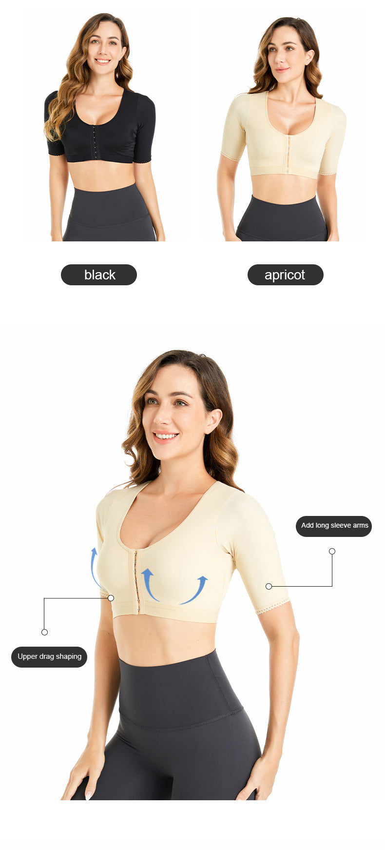 Tropica Love Shaper Top for Women Arm Compression Post Surgery Front Closure Bra Tank Top