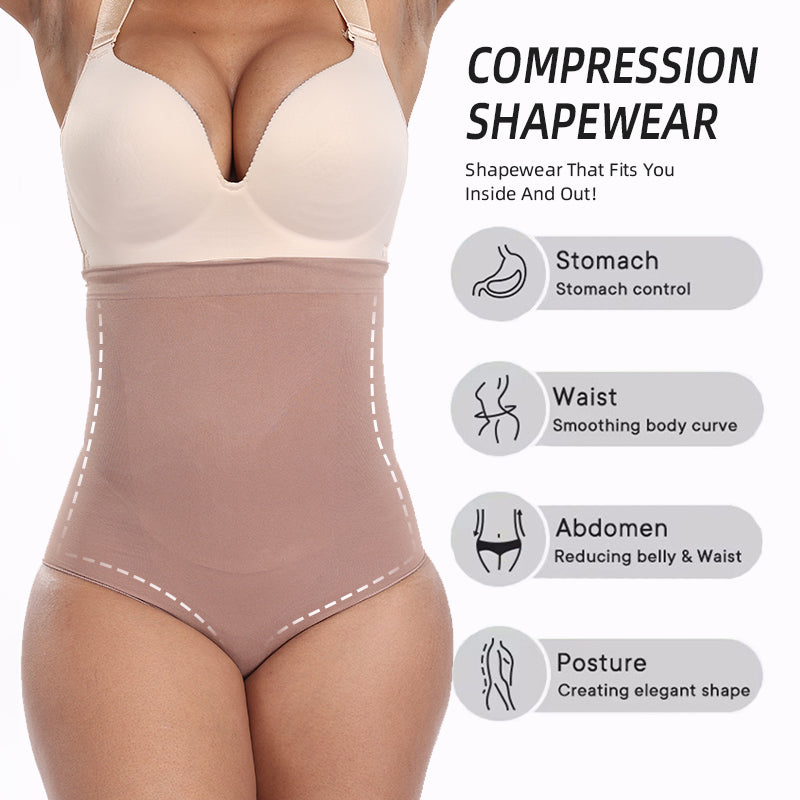 High-Waist Shapewear for Women Seamless High-Compression Tummy Control with Butt-Lifting Panties
