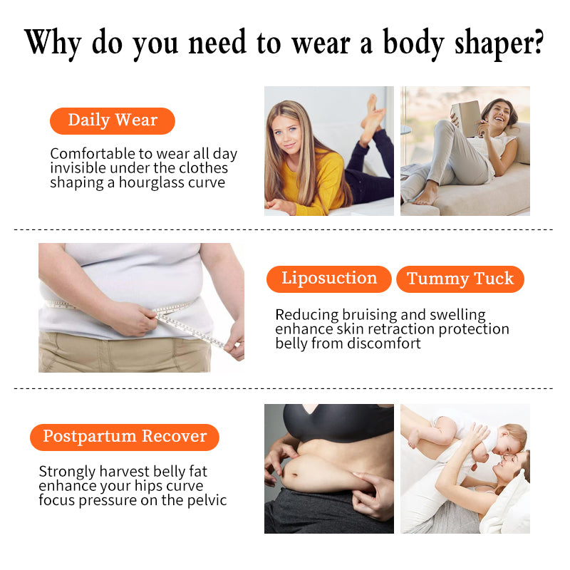 One-Piece Bodysuit with Zipper and Buttons Waist Cincher Butt Padding Sexy Body Shaper with Abdominal Compression and Butt Lift Shapewear