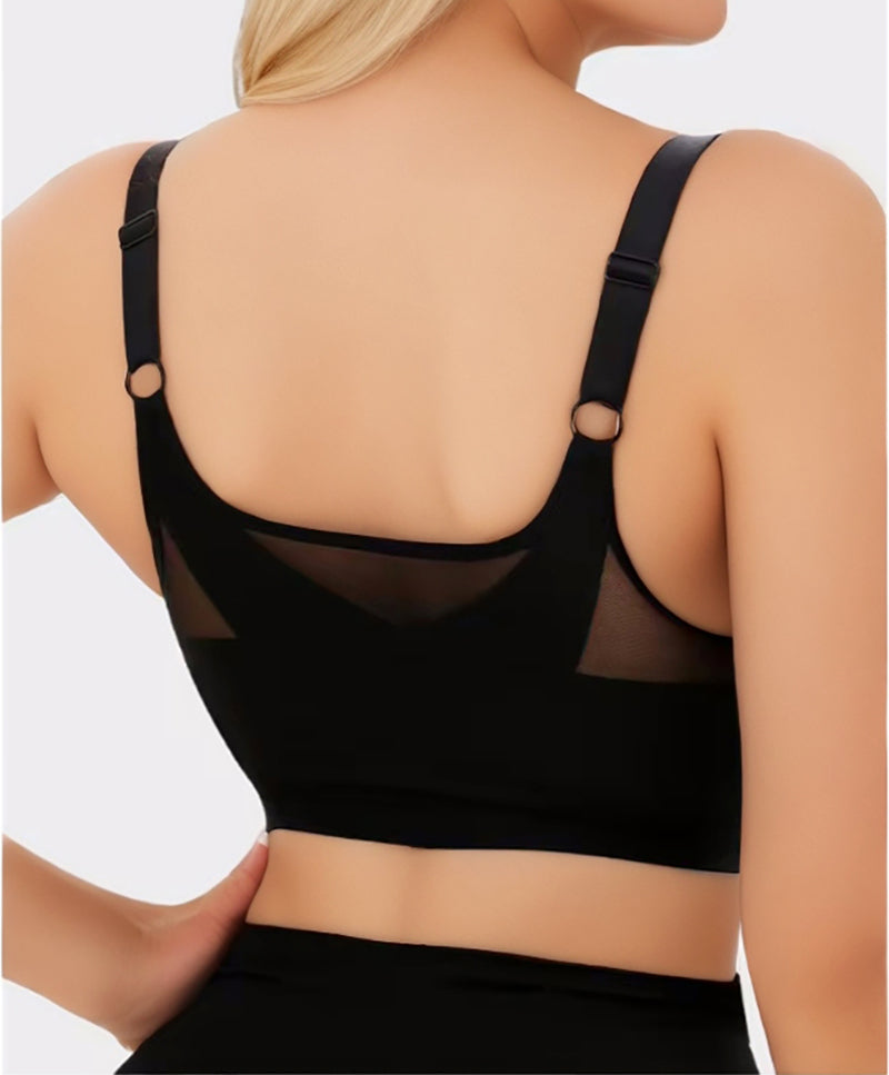 Women's Lightweight Cup Front Closure Shaping Bra Wireless Elastic Push-Up Adjustable Racerback Surgery Bras