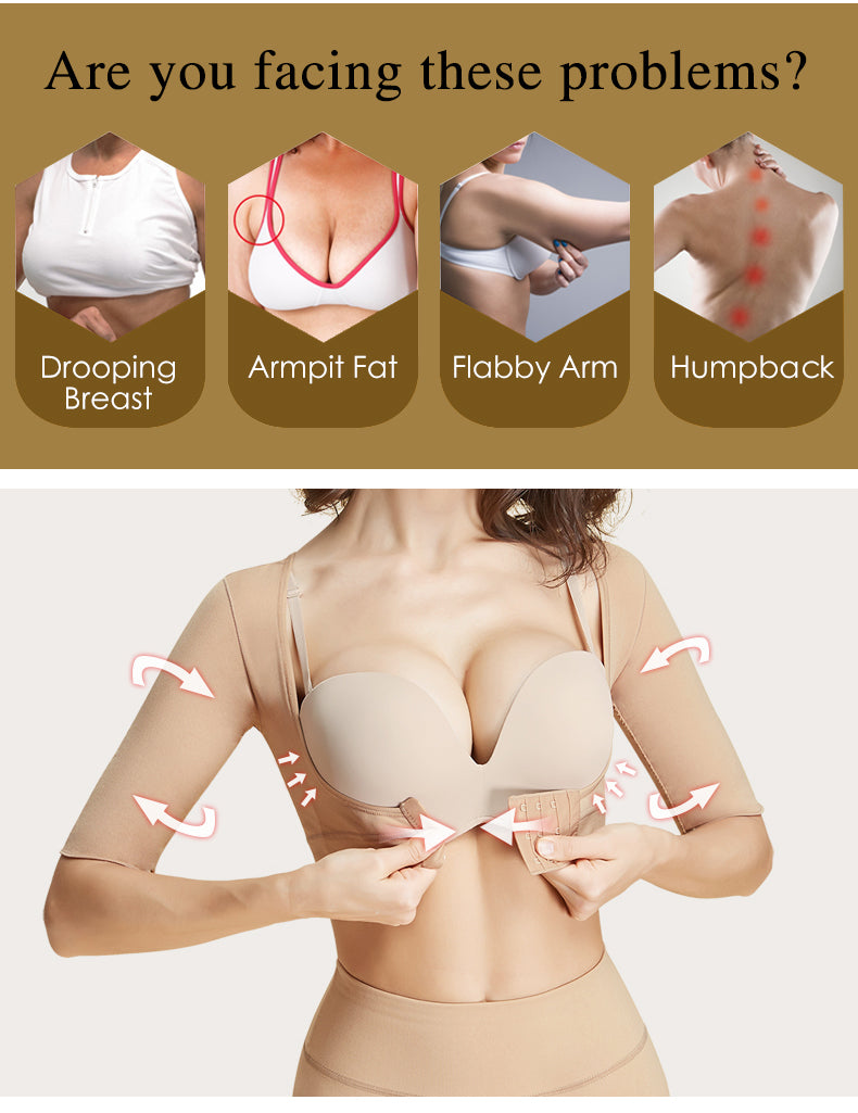 Slimming Seamless Bra Top Lightweight Push-Up Shapewear with Back Smoothing & Side Contro Upper Arm Shaper