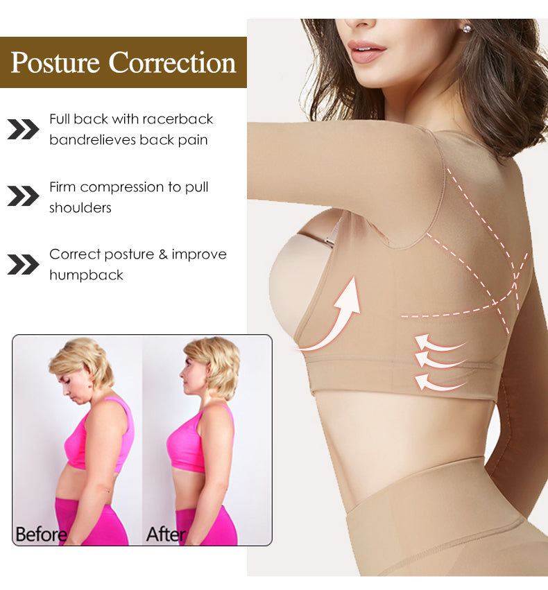 Slimming Seamless Bra Top Lightweight Push-Up Shapewear with Back Smoothing & Side Contro Upper Arm Shaper