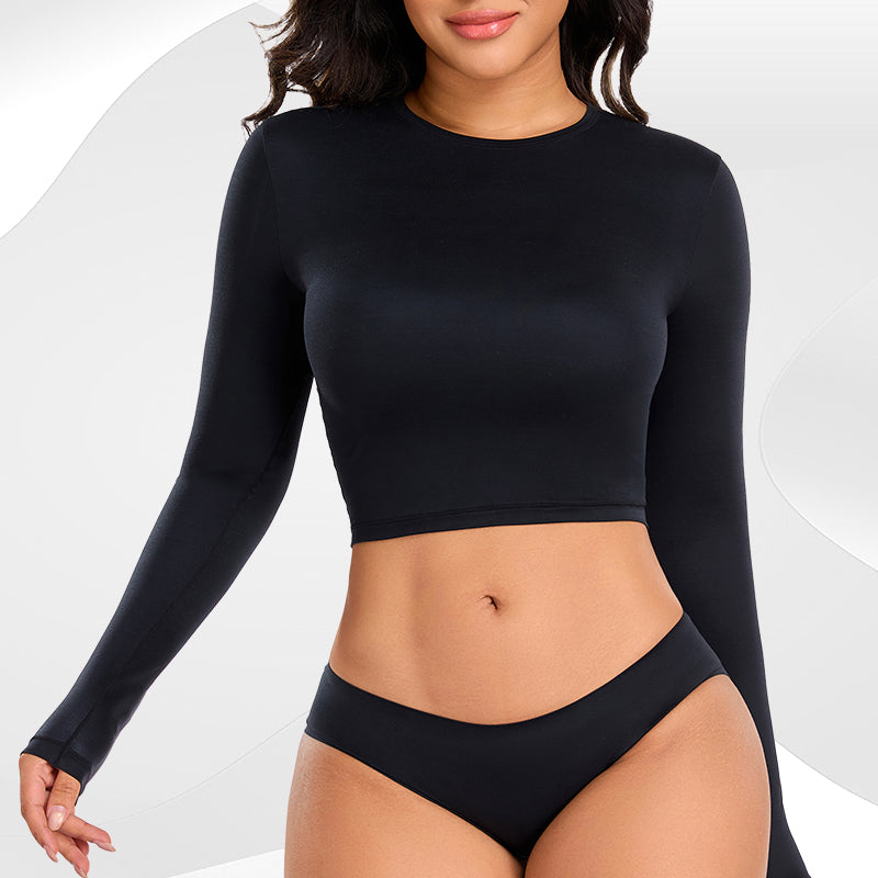 Long-sleeved Round Neck T-shirt Women's Slim-fit Stylish Top Suitable for Both Inner and Outer Wear