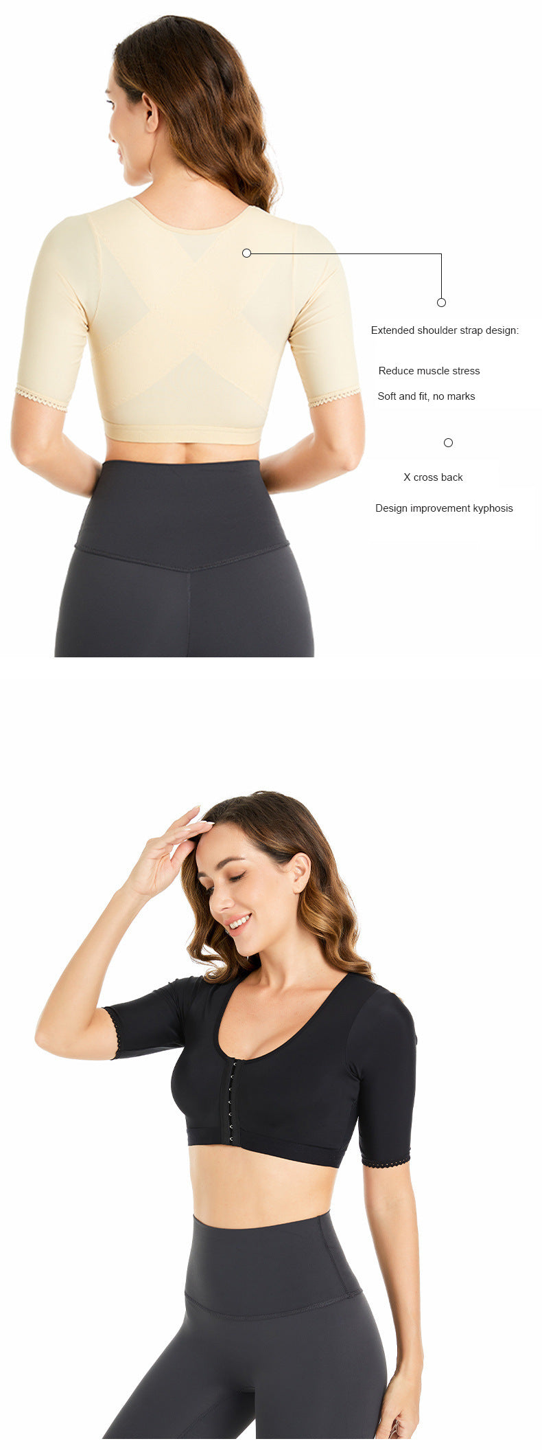 Tropica Love Shaper Top for Women Arm Compression Post Surgery Front Closure Bra Tank Top