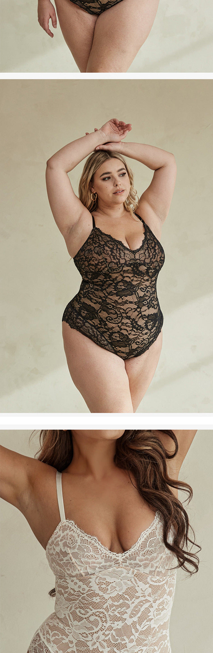 Tropica Love Plus Size Floral Lace Bodysuit - Sexy and Comfortable