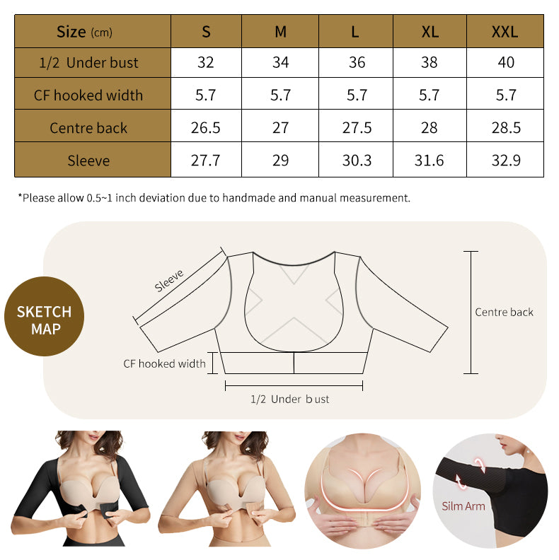 Slimming Seamless Bra Top Lightweight Push-Up Shapewear with Back Smoothing & Side Contro Upper Arm Shaper